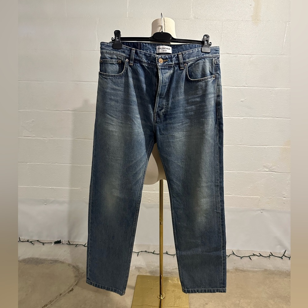 Balenciaga Unisex Mid Rise Straight Leg Jeans